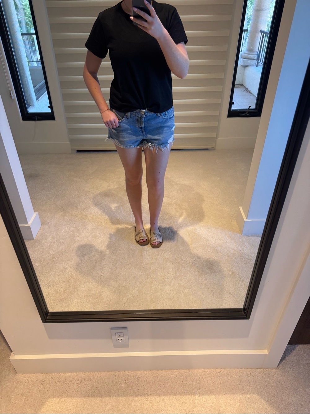 Pistola Gigi Low Rise denim shorts light blue